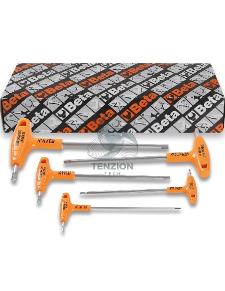 Set 5 Chiavi Maschio Esagonali Piegate Con Impugnatura Di Manovra Acciaio Inox 2,5-6mm