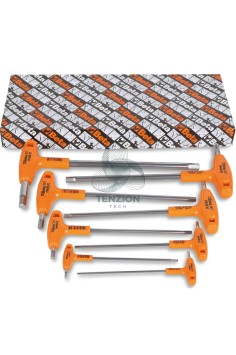 Set 8 Chiavi Maschio Esagonali Piegate Con Impugnatura Di Manovra Acciaio Inox 2,5-10mm
