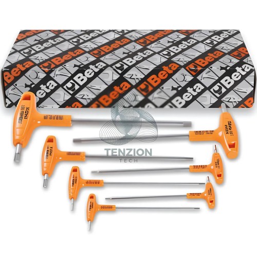 Set 7 Chiavi Maschio Esagonali Piegate Con Impugnatura Di Manovra Acciaio Inox 3/32"-5/16"