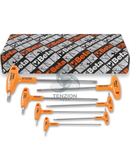Set 7 Chiavi Maschio Esagonali Piegate Con Impugnatura Di Manovra Acciaio Inox 3/32"-5/16"