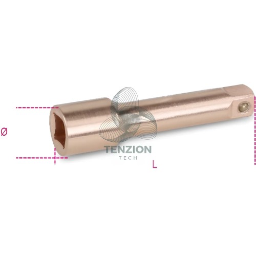 Prolunga Attacco Quadro Maschio Femmina 3/8" 75mm Antiscintilla