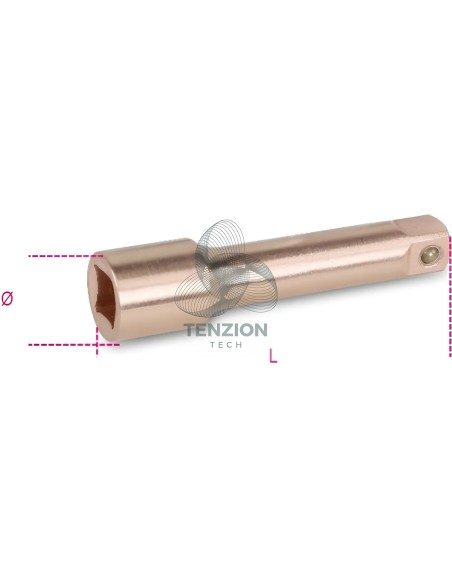 Prolunga Attacco Quadro Maschio Femmina 3/8" 75mm Antiscintilla