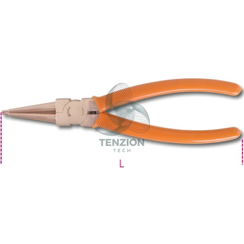 Pinza A Becchi Dritti Per Anelli Elastici Fori 200mm Manici PVC Antiscivolo Antiscintilla
