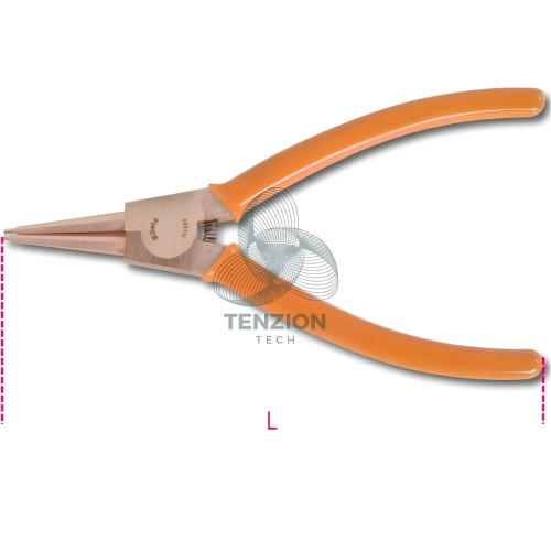 Pinza A Becchi Dritti Per Anelli Elastici Alberi 200mm Manici PVC Antiscivolo Antiscintilla