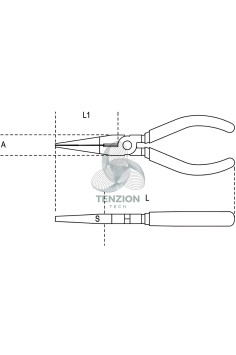 Pinza A Becchi Piatti Lunghissimi Dritti Zigrinati Antiscintilla 2