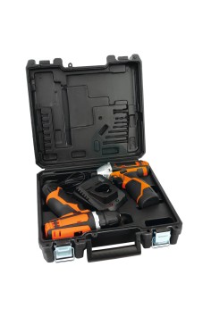 Kit Trapano Avvitatore 12V 30Nm E Avvitatore A Impulsi 1/4" 12V 80Nm Batterie 2x2Ah E Caricabatterie