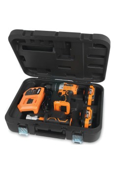 Kit Trapano Avvitatore A Percussione Brushless 20V 80Nm Batterie 2x4Ah E Caricabatterie 2