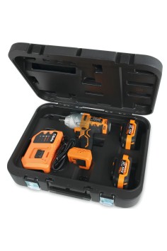Kit Avvitatore A Impulsi Reversibile Brushless 1/2" 20V 600Nm Batterie 2x4Ah E Caricabatterie 2