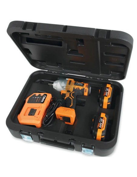 Kit Avvitatore A Impulsi Reversibile Brushless 1/2" 20V 600Nm Batterie 2x4Ah E Caricabatterie
