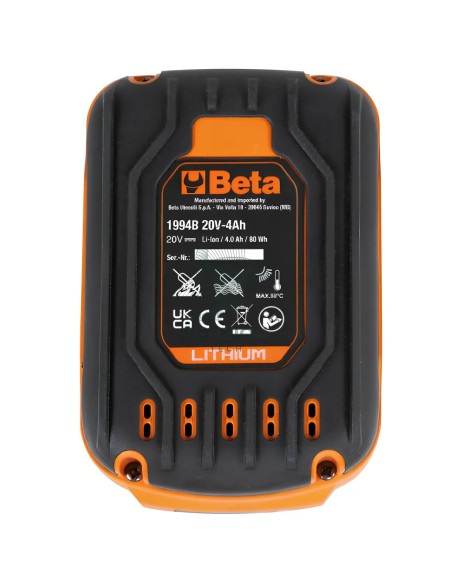 Batteria Ioni Litio 20V 4Ah Per Utensili Beta