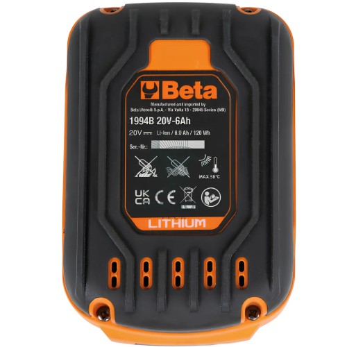 Batteria Ioni Litio 20V 6Ah Per Utensili Beta