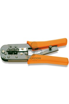 Pinza A Cricchetto Per Capicorda Telefonia Trasmissione Dati RJ11 RJ12 RJ45