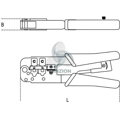 Pinza A Cricchetto Per Capicorda Telefonia Trasmissione Dati RJ11 RJ12 RJ45