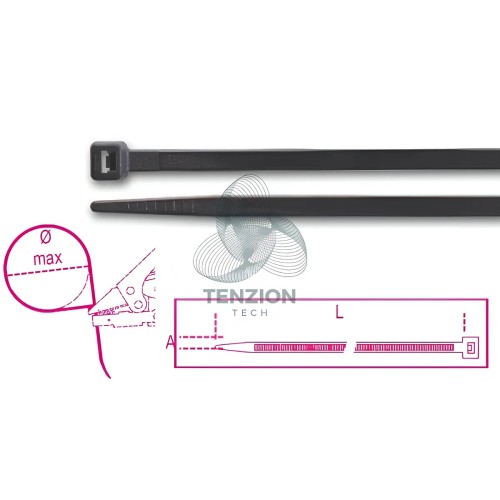 Fascette Nylon UV Resistant Colore Nero 100Pz
