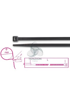 Fascette Nylon UV Impact Resistant Per Carichi Pesanti Colore Nero 100Pz