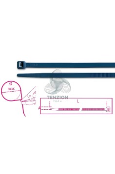 Fascette Nylon Rilevabile Da Metal Detector Colore Blu 100Pz