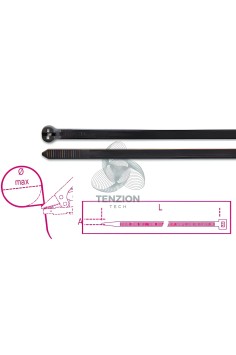 Fascette Nylon Con Dente Acciaio UV Resistant Colore Nero 100Pz
