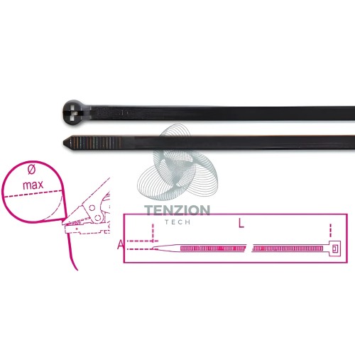 Fascette Nylon Con Dente Acciaio UV Resistant Colore Nero 100Pz