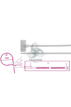 Fascette Nylon Con Targhetta Esterna 20x9mm 2,5x110mm Colore Naturale 100Pz