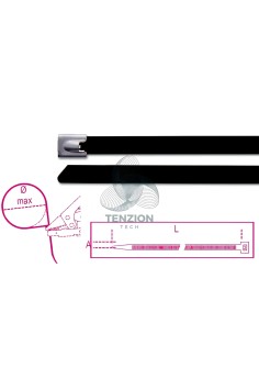 Fascette Autobloccanti Acciaio Inox Rivestimento Poliestere Nero 100Pz