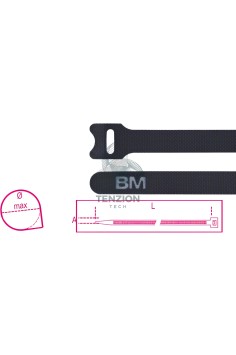 Fascette Velcro Riapribili A Strappo 12,7x229mm Colore Nero 100Pz