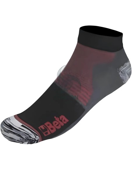 Calze Sneakers Cotone Riciclato Grigio Melange Inserti Neri Bordeaux 3 Paia
