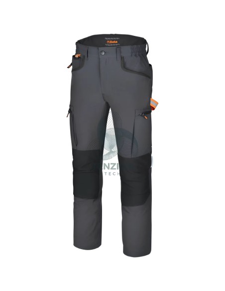 Pantalone Da Lavoro Multitasche Elasticizzato 4-Way Stretch Antracite Slim Fit