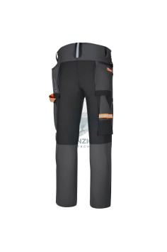 Pantalone Da Lavoro Multitasche Elasticizzato 4-Way Stretch Antracite Slim Fit 2