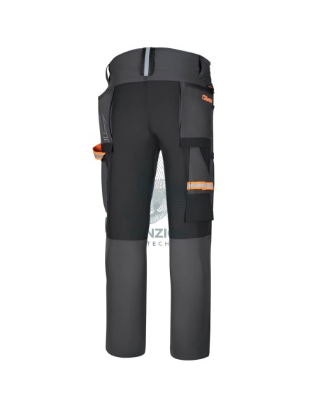 Pantalone Da Lavoro Multitasche Elasticizzato 4-Way Stretch Antracite Slim Fit
