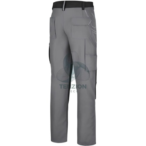 Pantalone Da Lavoro Multitasche Elasticizzato Mechanical Stretch Ripstop Grigio Regular Fit