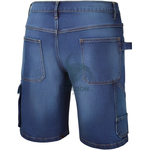Bermuda Jeans Da Lavoro Elasticizzato Slim Fit