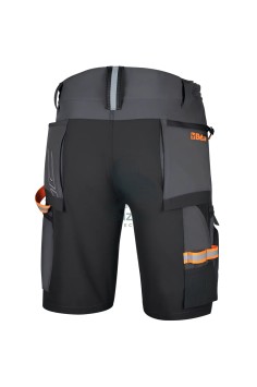 Bermuda Da Lavoro Multitasche Elasticizzato 4-Way Stretch Antracite Slim Fit 2