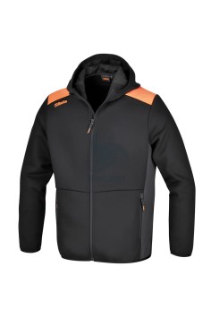 Felpa Da Lavoro Con Cappuccio Zip Lunga Nera
