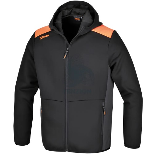 Felpa Da Lavoro Con Cappuccio Zip Lunga Nera