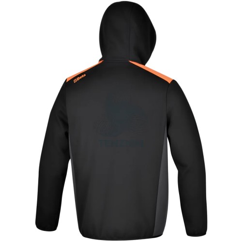 Felpa Da Lavoro Con Cappuccio Zip Lunga Nera