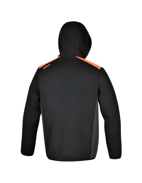 Felpa Da Lavoro Con Cappuccio Zip Lunga Nera