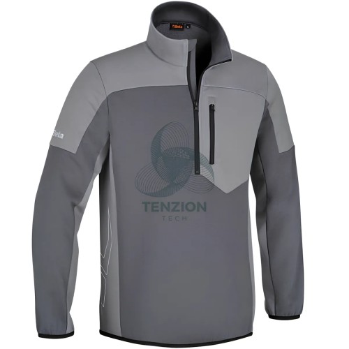 Felpa Da Lavoro Zip Corta Antracite Grigio Chiaro