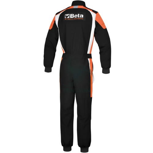 Tuta Da Lavoro Elasticizzata 4-Way Stretch Stile Racing Nero Arancione