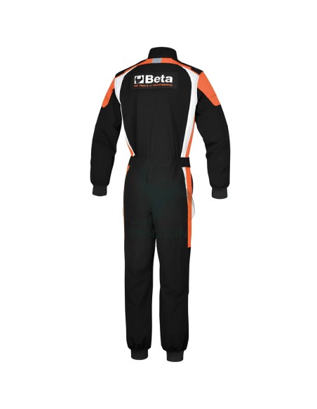 Tuta Da Lavoro Elasticizzata 4-Way Stretch Stile Racing Nero Arancione