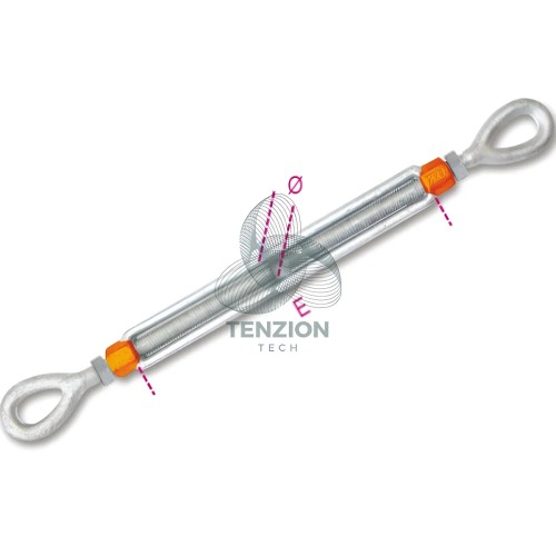 Tenditore Due Occhi Alta Resistenza Zincato A Caldo