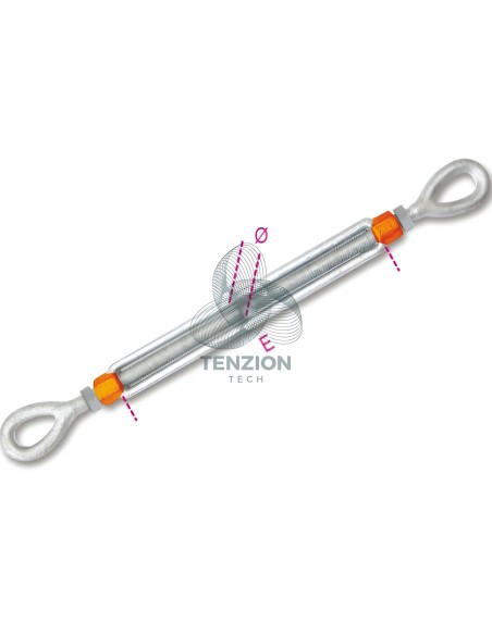Tenditore Due Occhi Alta Resistenza Zincato A Caldo