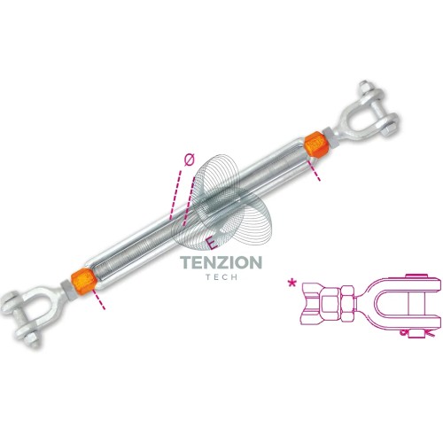 Tenditore Due Forcelle Alta Resistenza Zincato A Caldo