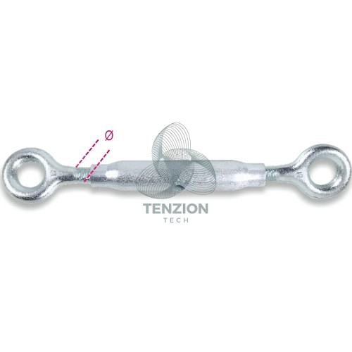Tenditore Due Occhi Forgiato A Caldo Canaula A Tubo DIN 1478 Zincato