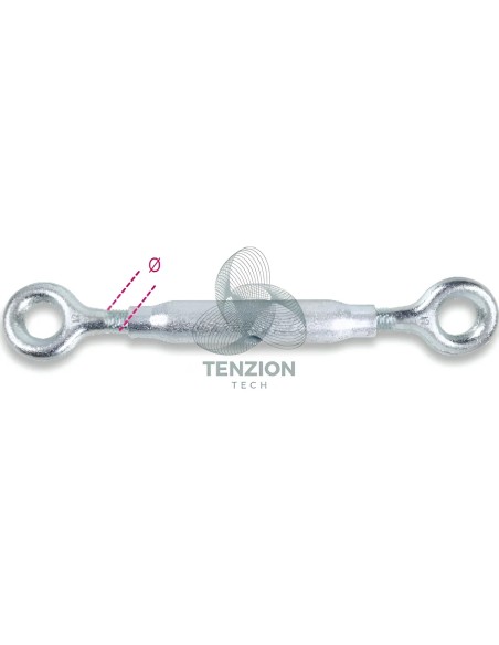 Tenditore Due Occhi Forgiato A Caldo Canaula A Tubo DIN 1478 Zincato