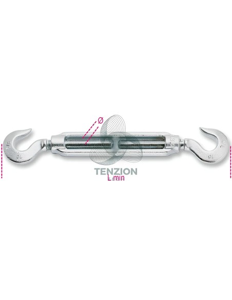 Tenditore Due Ganci Zincato