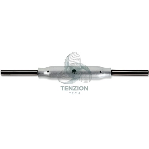 Tenditore Due Tronchi Canaula A Tubo DIN 1478 Terminale Nero Corpo Zincato