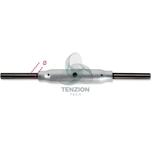 Tenditore Due Tronchi Canaula A Tubo DIN 1478 Terminale Nero Corpo Zincato