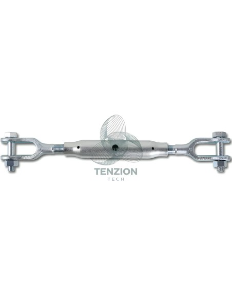 Tenditore Due Forcelle Canaula A Tubo DIN 1478 Zincato