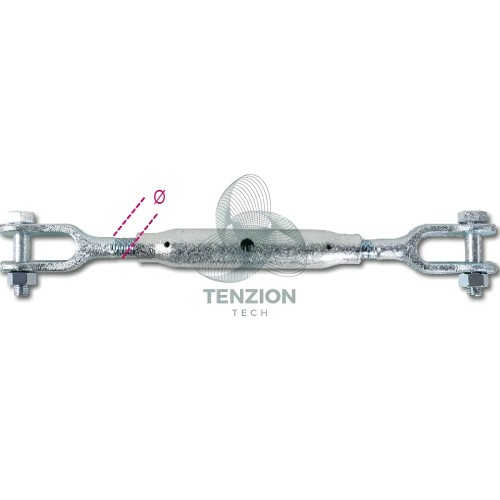 Tenditore Due Forcelle Canaula A Tubo DIN 1478 Zincato