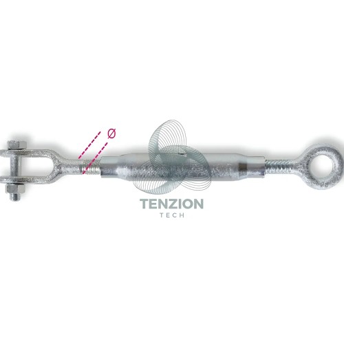 Tenditore Occhio Forcella Canaula A Tubo DIN 1478 Zincato